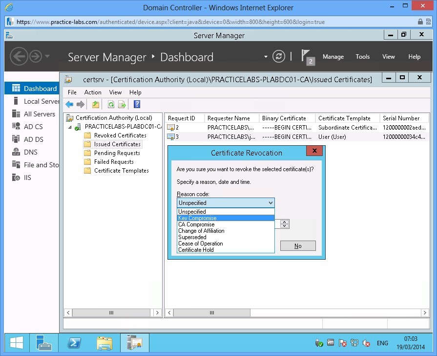 Practice Labs screenshot.